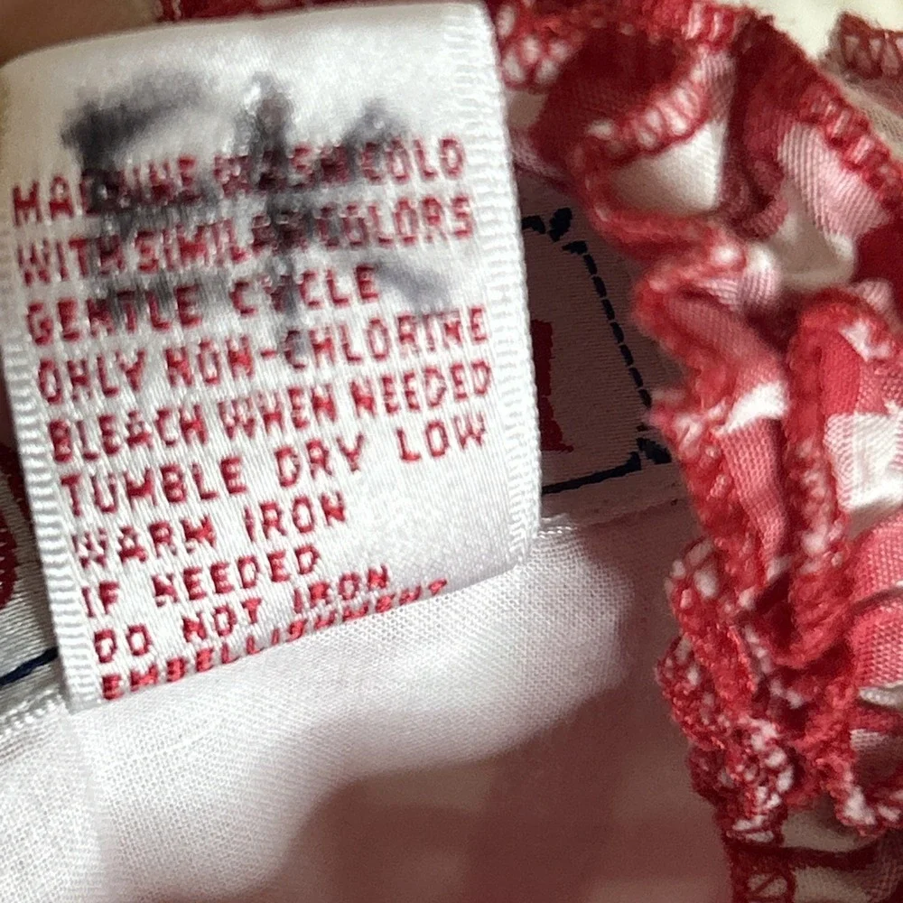 Copper Key‎ Vtg Dress Poppy Seed Flower Embroidery Beads Red White Checker Sz 3T